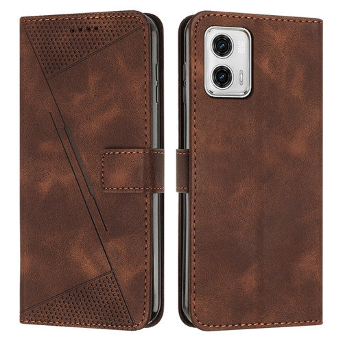 Moto G 5G 2023 Dream Triangle Leather Phone Case with Lanyard - Brown