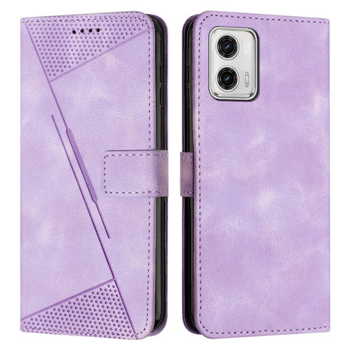 Moto G 5G 2023 Dream Triangle Leather Phone Case with Lanyard - Purple
