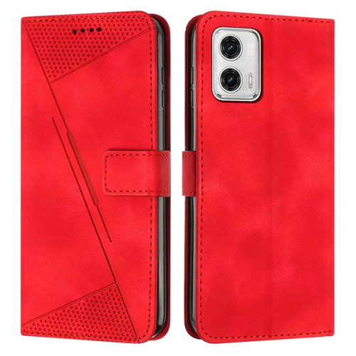 Moto G 5G 2023 Dream Triangle Leather Phone Case with Lanyard - Red