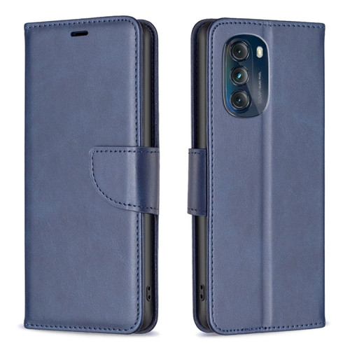 Moto G 5G 2023 Lambskin Texture Leather Phone Case - Blue