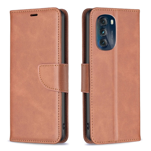 Moto G 5G 2023 Lambskin Texture Leather Phone Case - Brown
