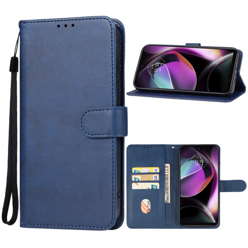Moto G 5G 2023 Leather Phone Case - Blue