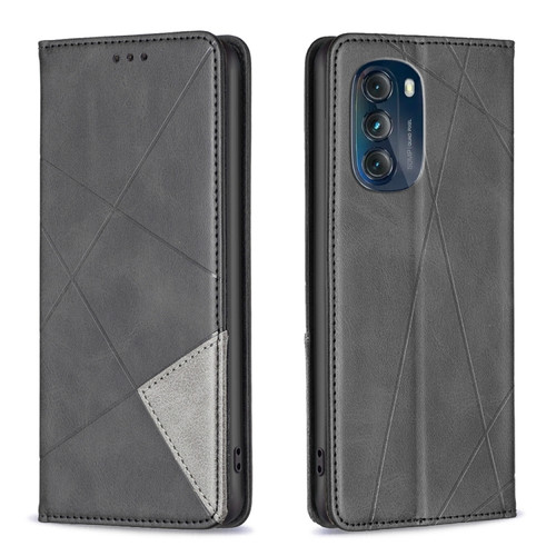 Moto G 5G 2023 Prismatic Invisible Magnetic Leather Phone Case - Black