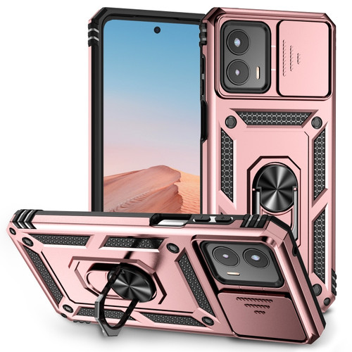 Moto G 5G 2023 Sliding Camshield Holder Phone Case - Rose Gold