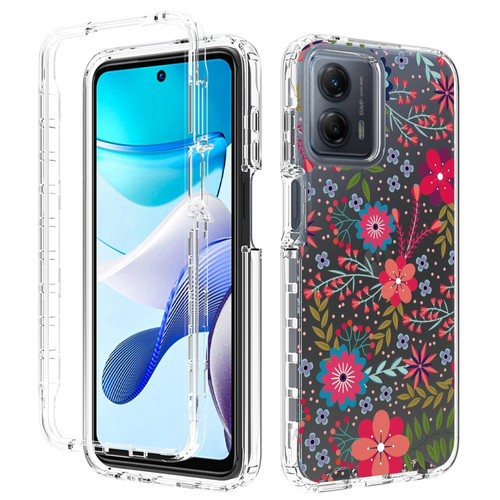 Moto G 5G 2023 Transparent Painted Phone Case - Small Floral