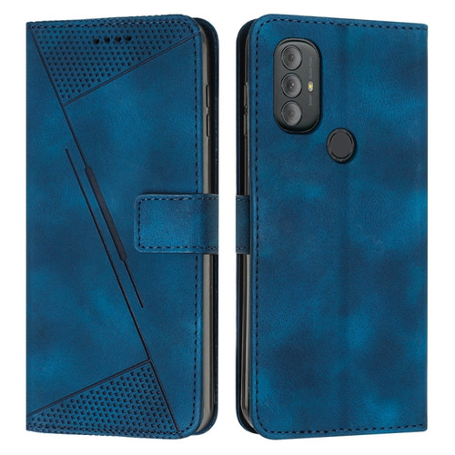Moto G Play 2023 / G Power 2022 Dream Triangle Leather Phone Case with Lanyard - Blue