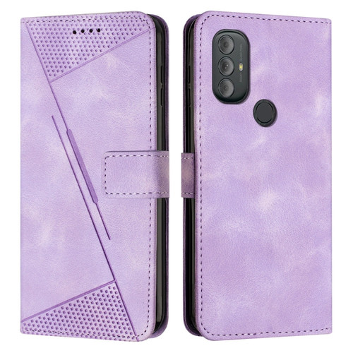 Moto G Play 2023 / G Power 2022 Dream Triangle Leather Phone Case with Lanyard - Purple