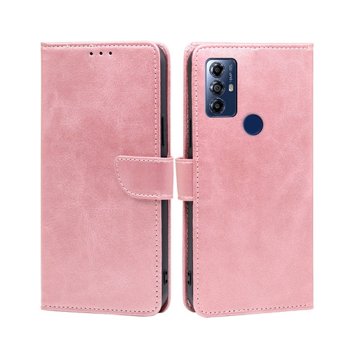 Moto G Play 2023 Calf Texture Buckle Flip Leather Phone Case - Rose Gold