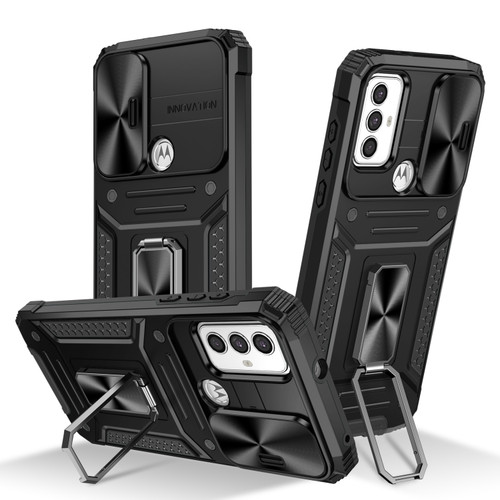 Moto G Play 2023 Camshield Robot TPU Hybrid PC Phone Case - Black