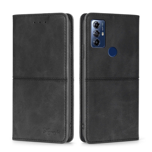Moto G Play 2023 Cow Texture Magnetic Horizontal Flip Leather Phone Case - Black