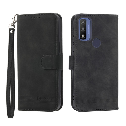 Moto G Play 2023 Dierfeng Dream Line TPU + PU Leather Phone Case - Black