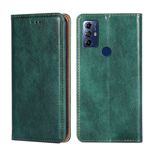 Moto G Play 2023 Gloss Oil Solid Color Magnetic Leather Phone Case - Green