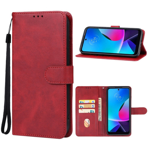 Moto G Play 2023 Leather Phone Case - Red