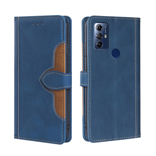 Moto G Play 2023 Skin Feel Magnetic Buckle Leather Phone Case - Blue