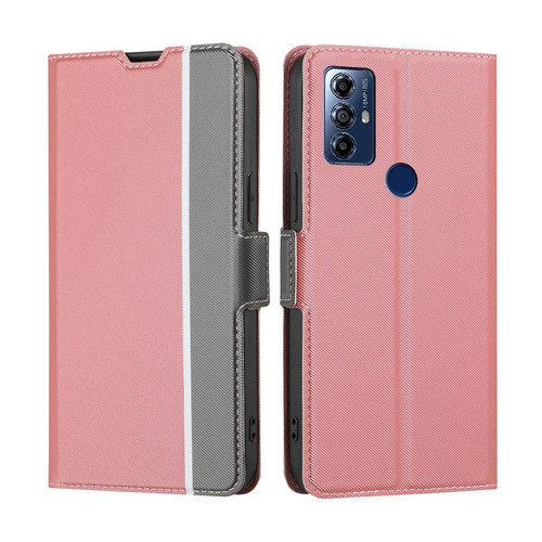 Moto G Play 2023 Twill Texture Side Buckle Leather Phone Case - Pink