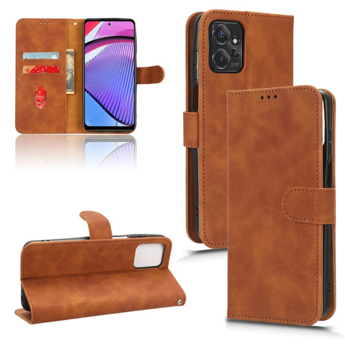 Moto G Power 2023 / G Paly 2023 Skin Feel Magnetic Flip Leather Phone Case - Brown