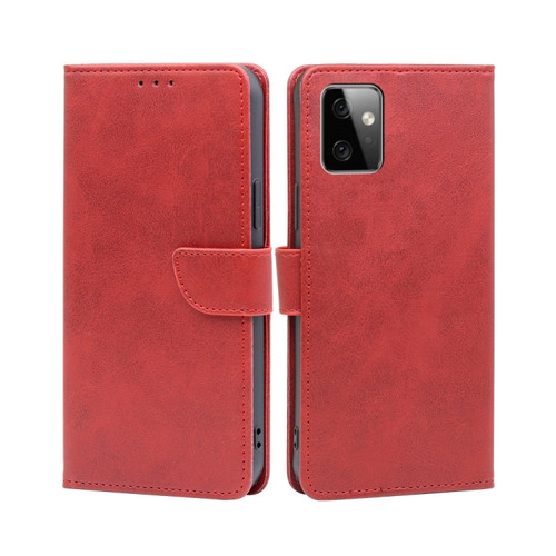 Moto G Power 2023 Calf Texture Buckle Flip Leather Phone Case - Red