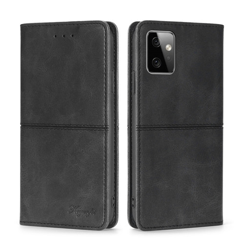 Moto G Power 2023 Cow Texture Magnetic Horizontal Flip Leather Phone Case - Black