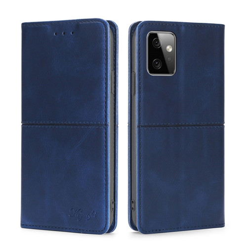 Moto G Power 2023 Cow Texture Magnetic Horizontal Flip Leather Phone Case - Blue