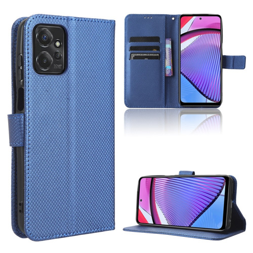 Moto G Power 2023 Diamond Texture Leather Phone Case - Blue