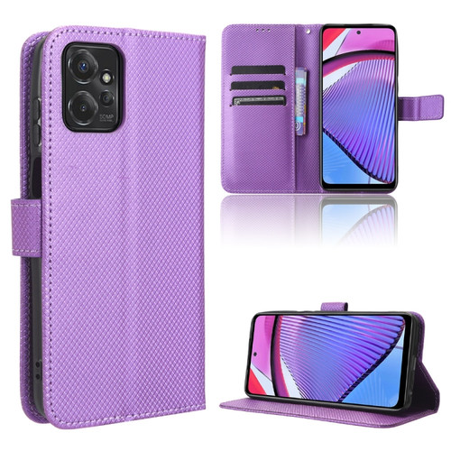 Moto G Power 2023 Diamond Texture Leather Phone Case - Purple