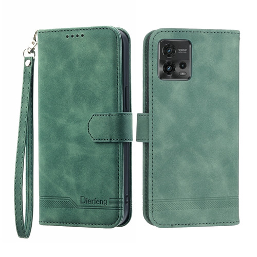 Moto G Power 2023 Dierfeng Dream Line TPU + PU Leather Phone Case - Green