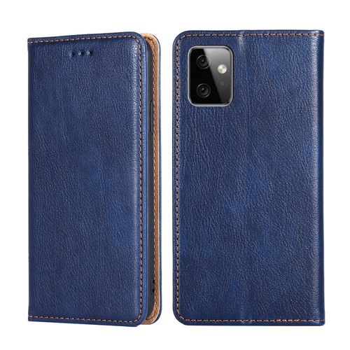 Moto G Power 2023 Gloss Oil Solid Color Magnetic Leather Phone Case - Blue