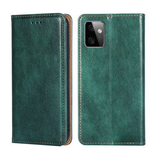 Moto G Power 2023 Gloss Oil Solid Color Magnetic Leather Phone Case - Green