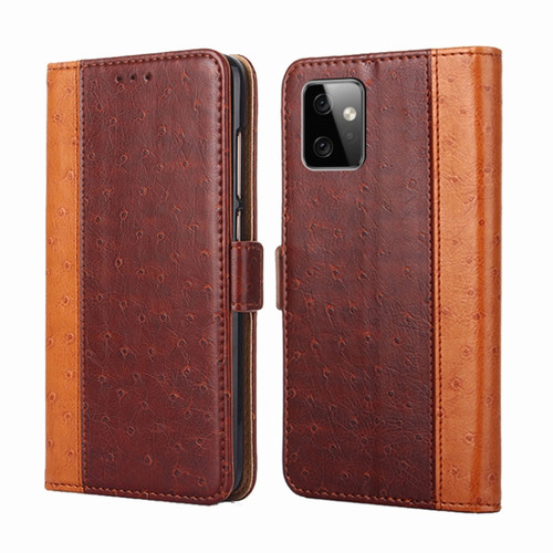 Moto G Power 2023 Ostrich Texture Flip Leather Phone Case - Brown