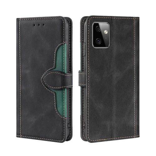 Moto G Power 2023 Skin Feel Magnetic Buckle Leather Phone Case - Black