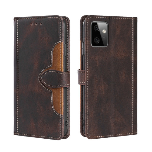 Moto G Power 2023 Skin Feel Magnetic Buckle Leather Phone Case - Brown
