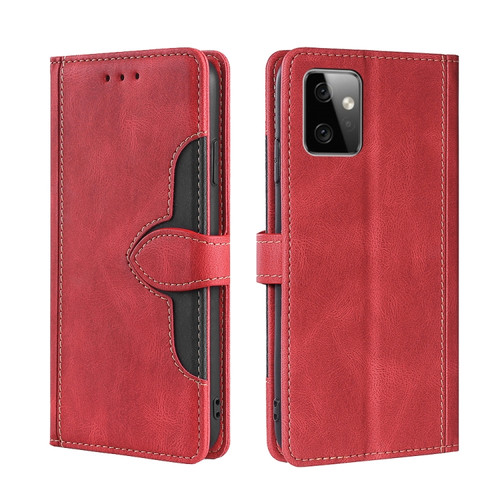 Moto G Power 2023 Skin Feel Magnetic Buckle Leather Phone Case - Red