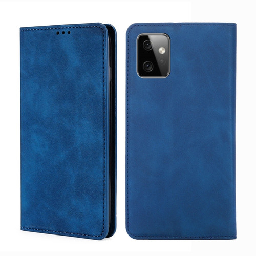 Moto G Power 2023 Skin Feel Magnetic Horizontal Flip Leather Phone Case - Blue