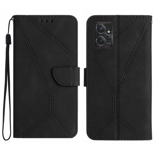 Moto G Power 2023 Stitching Embossed Leather Phone Case - Black
