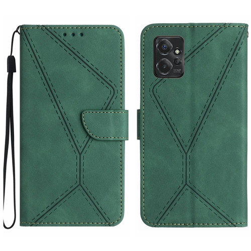 Moto G Power 2023 Stitching Embossed Leather Phone Case - Green