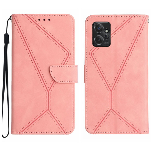 Moto G Power 2023 Stitching Embossed Leather Phone Case - Pink