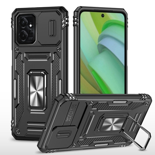 Moto G Power 5G 2023 Armor PC + TPU Camera Shield Phone Case - Black