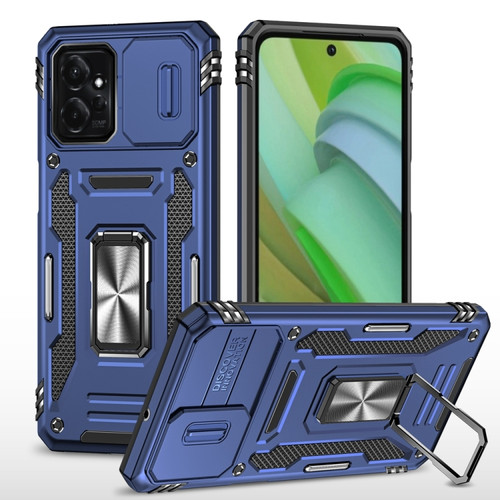 Moto G Power 5G 2023 Armor PC + TPU Camera Shield Phone Case - Navy Blue