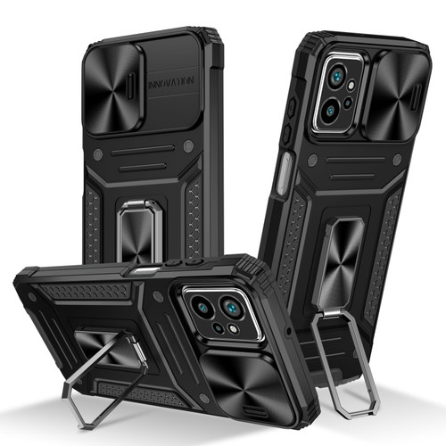Moto G Power 5G 2023 Camshield Robot TPU Hybrid PC Phone Case - Black