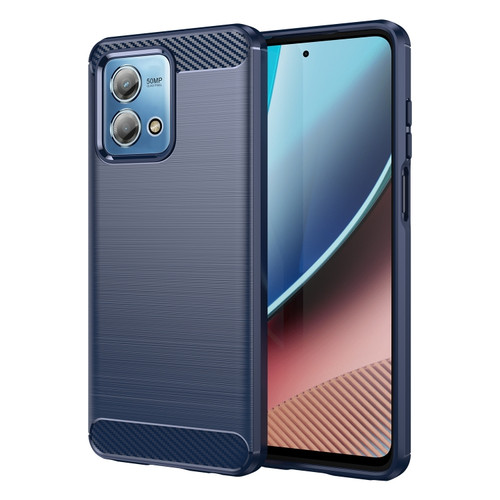 Moto G Stylus 2023 4G Brushed Texture Carbon Fiber TPU Phone Case - Blue