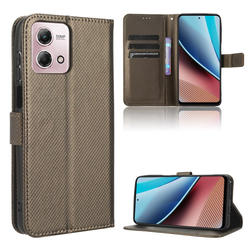 Moto G Stylus 4G 2023 Diamond Texture Leather Phone Case - Brown