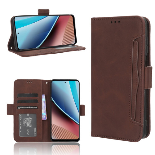 Moto G Stylus 4G 2023 Skin Feel Calf Texture Card Slots Leather Phone Case - Brown