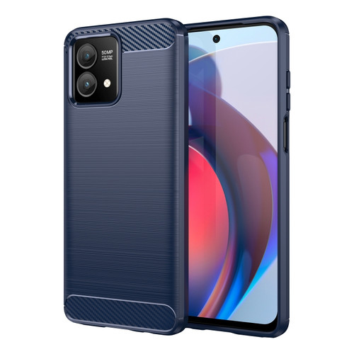 Moto G Stylus 5G 2023 Brushed Texture Carbon Fiber TPU Phone Case - Blue