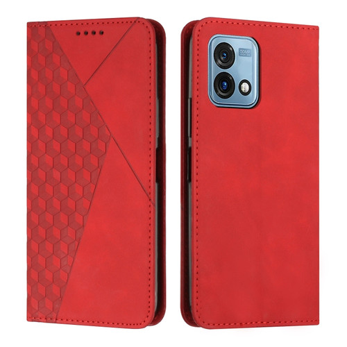 Moto G Stylus 5G 2023 Diamond Pattern Splicing Skin Feel Magnetic Phone Case - Red