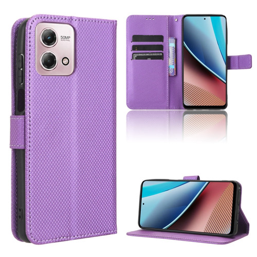 Moto G Stylus 5G 2023 Diamond Texture Leather Phone Case - Purple