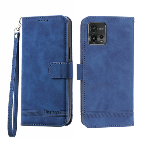 Moto G Stylus 5G 2023 Dierfeng Dream Line TPU + PU Leather Phone Case - Blue