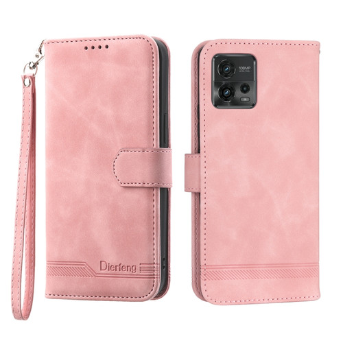 Moto G Stylus 5G 2023 Dierfeng Dream Line TPU + PU Leather Phone Case - Pink