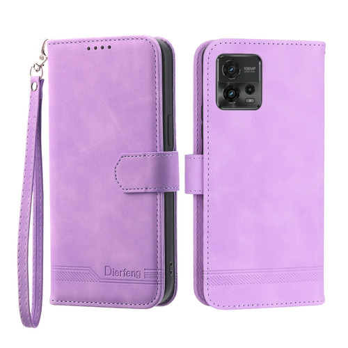 Moto G Stylus 5G 2023 Dierfeng Dream Line TPU + PU Leather Phone Case - Purple
