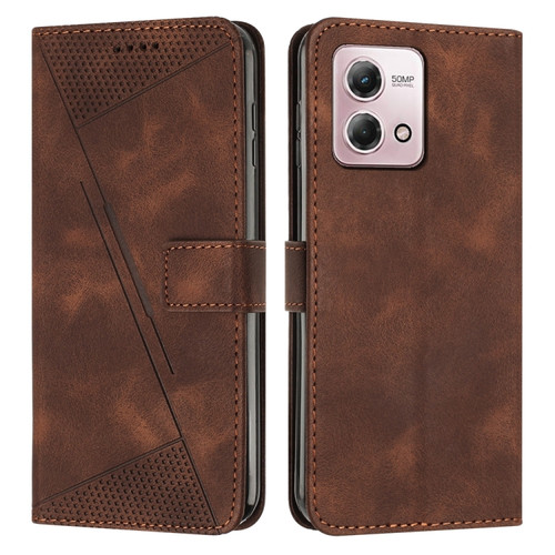 Moto G Stylus 5G 2023 Dream Triangle Leather Phone Case with Lanyard - Brown