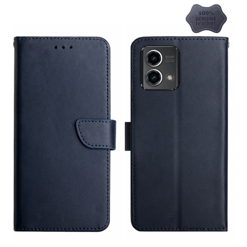 Moto G Stylus 5G 2023 Genuine Leather Fingerprint-proof Horizontal Flip Phone Case - Blue